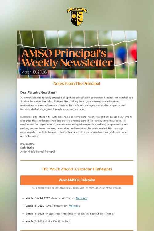 AMSO Principal's Weekly Newsletter
