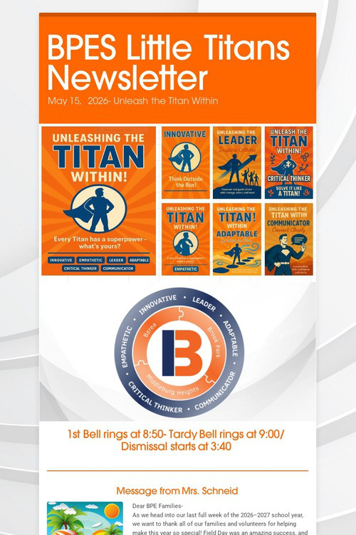 BPES Little Titans Newsletter
