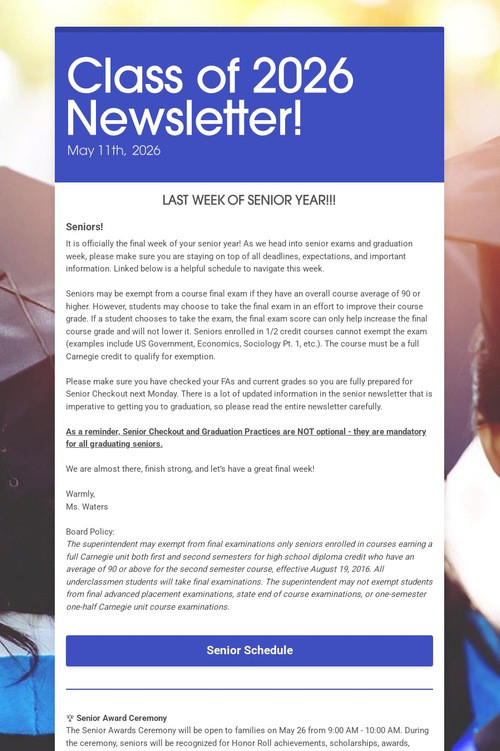 Class of 2026 Newsletter!