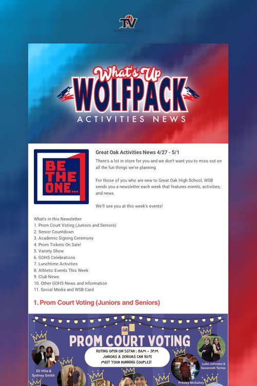 What's Up Wolfpack 4/27 - 5/1