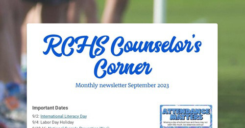RCHS Counselor's Corner