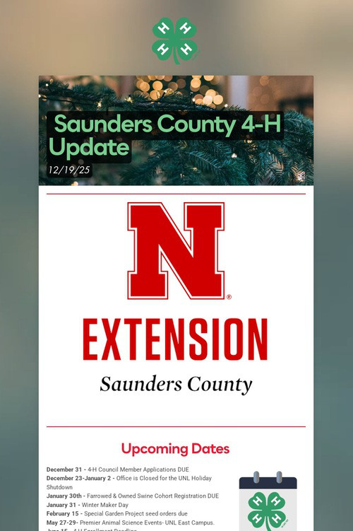 Saunders County 4-H Update
