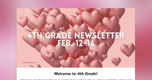 Fourth Grade Weekly Update