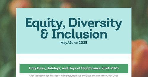 Equity, Diversity & Inclusion