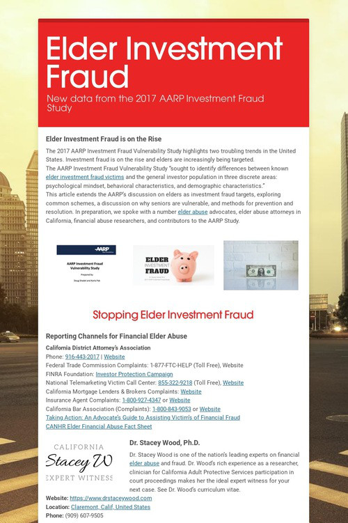 Elder Investment Fraud