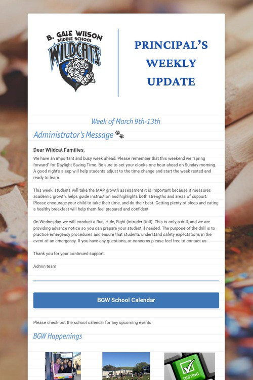 Principal's Weekly Update