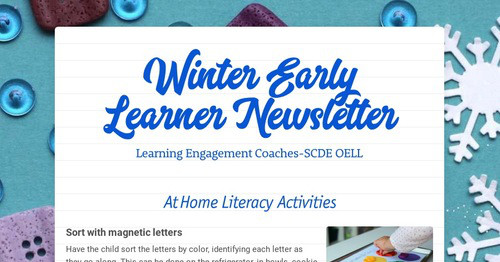 Winter Early Learner Newsletter
