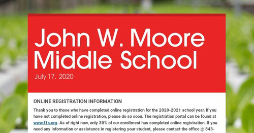 John W. Moore Middle School - Smore