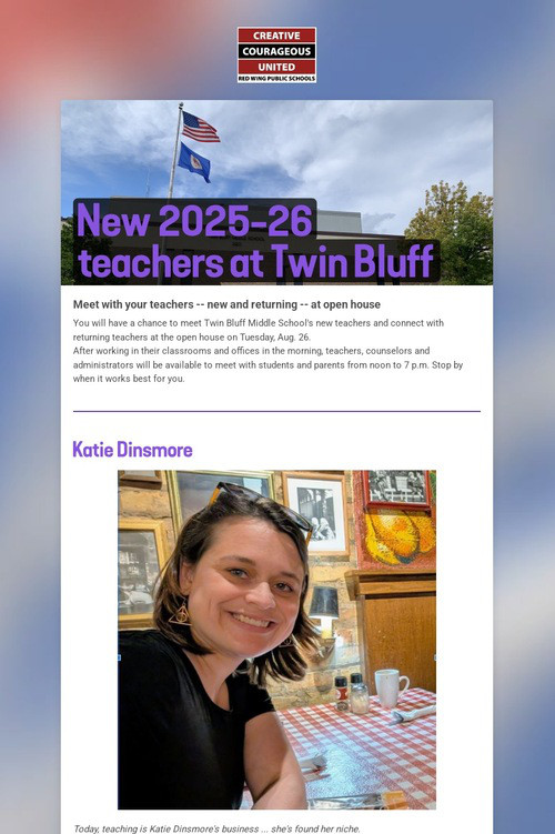 New 2025-26 teachers at Twin Bluff
