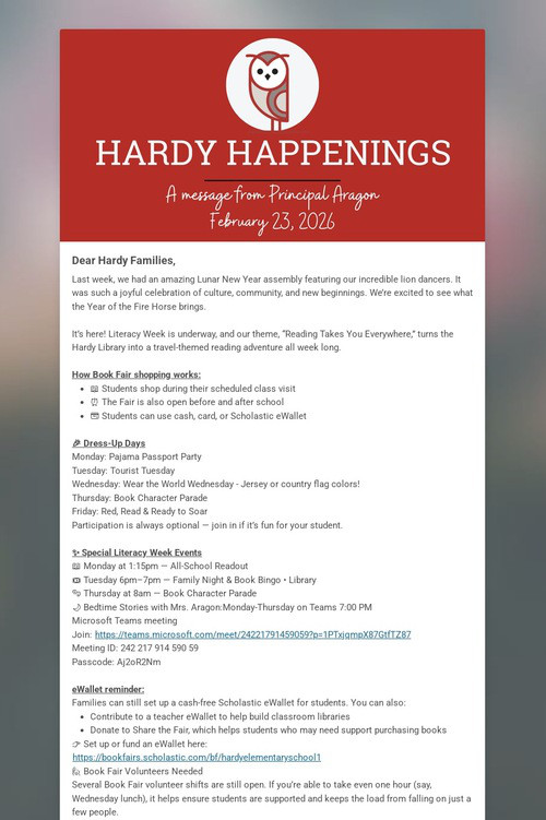 Hardy Happenings