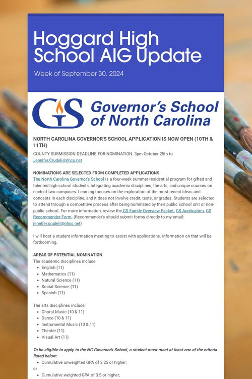 Hoggard High School AIG Update