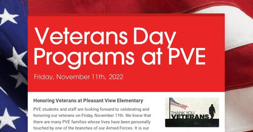 Veterans Day Programs at PVE