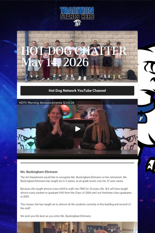 HOT DOG CHATTER May 14, 2026
