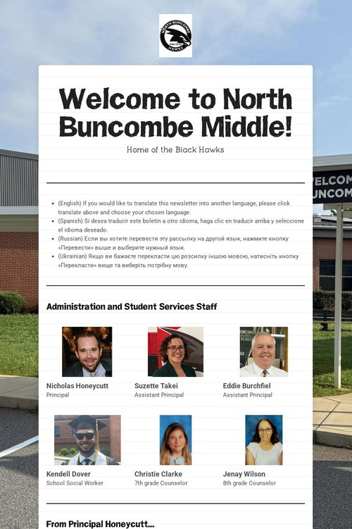Welcome to North Buncombe Middle!