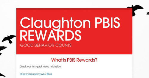 Claughton PBIS REWARDS