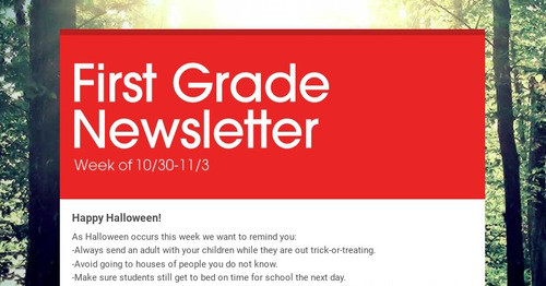 First Grade Newsletter