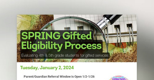 SPRING Gifted Eligibility Process