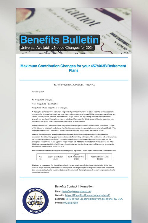 Benefits Bulletin