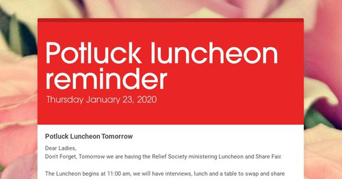 Potluck luncheon reminder | Smore Newsletters for Education