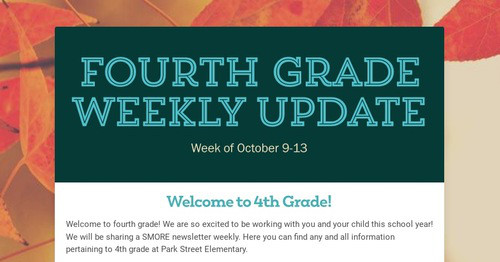 Fourth Grade Weekly Update