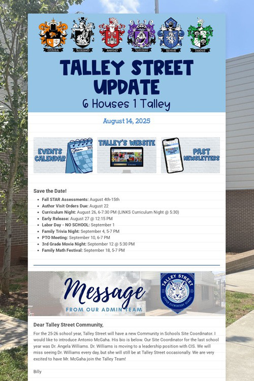 Talley Street Update