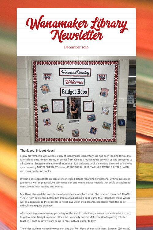 Wanamaker Library Newsletter