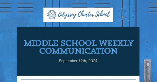 Middle School Weekly Communication