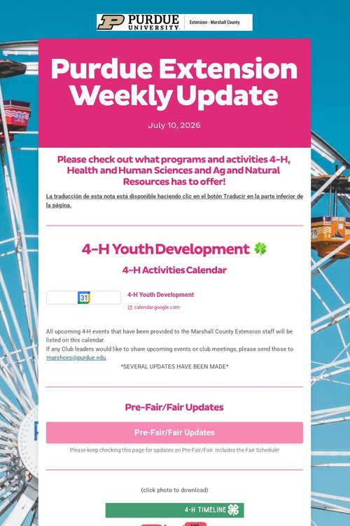 Purdue Extension Weekly Update