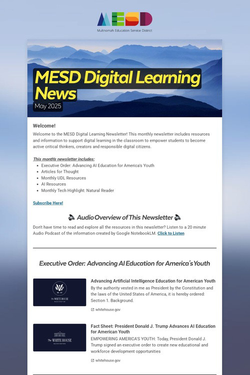 MESD Digital Learning News