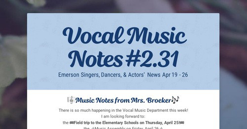Vocal Music Notes #2.31