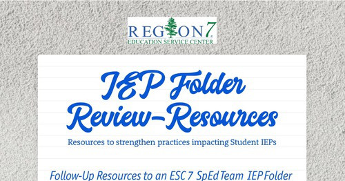 IEP Folder Review-Resources