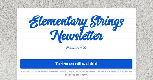 Elementary Strings Newsletter