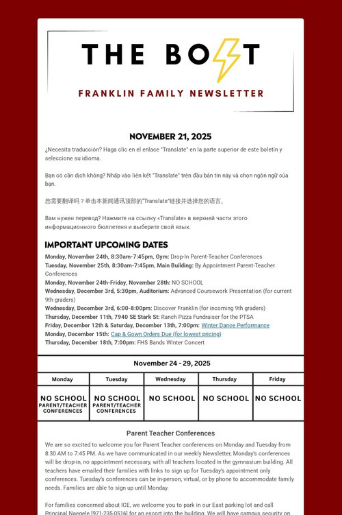 Weekly Family Newsletter