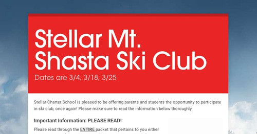 Stellar Mt. Shasta Ski Club