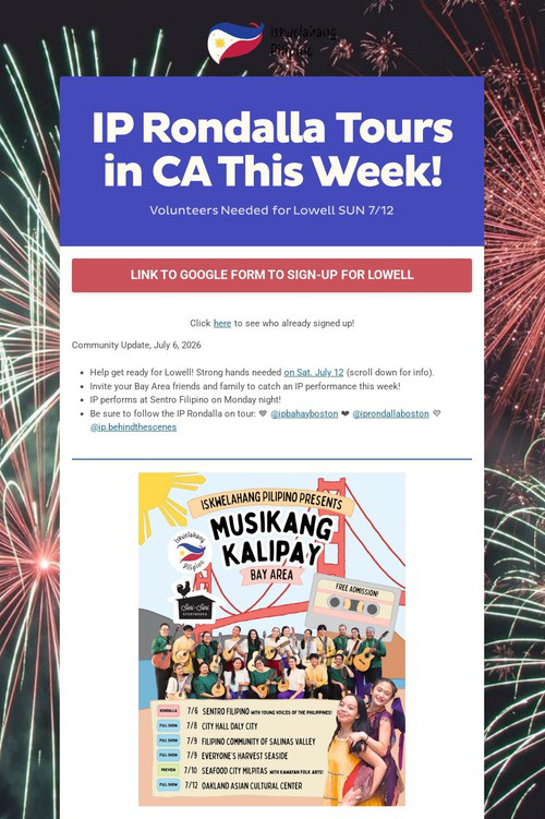 IP Rondalla Tours in CA This Week!