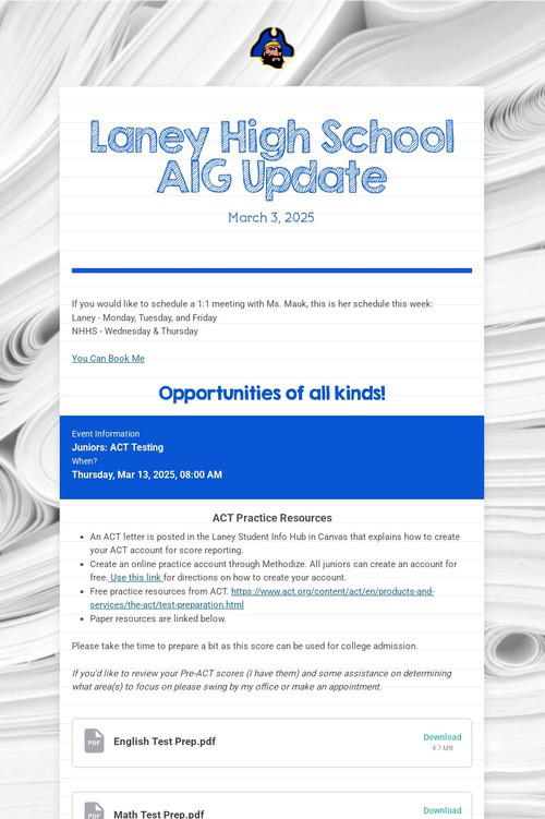 Laney High School AIG Update