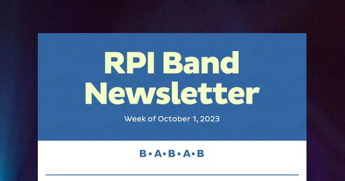 RPI Band Newsletter