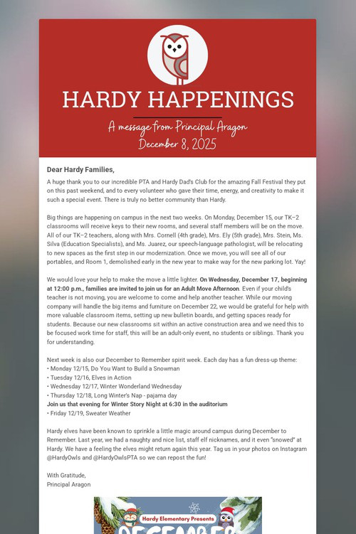 Hardy Happenings