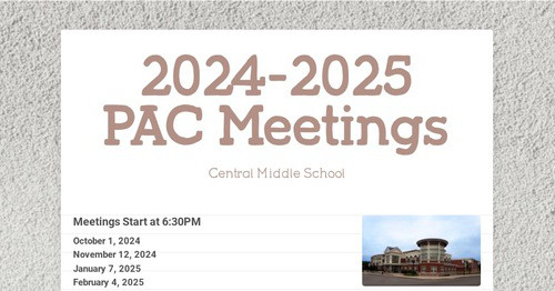 2024-2025 PAC Meetings