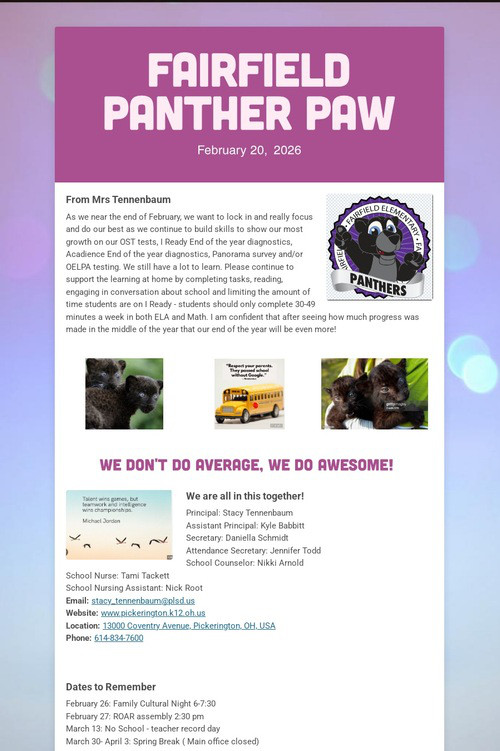 Fairfield Panther Paw