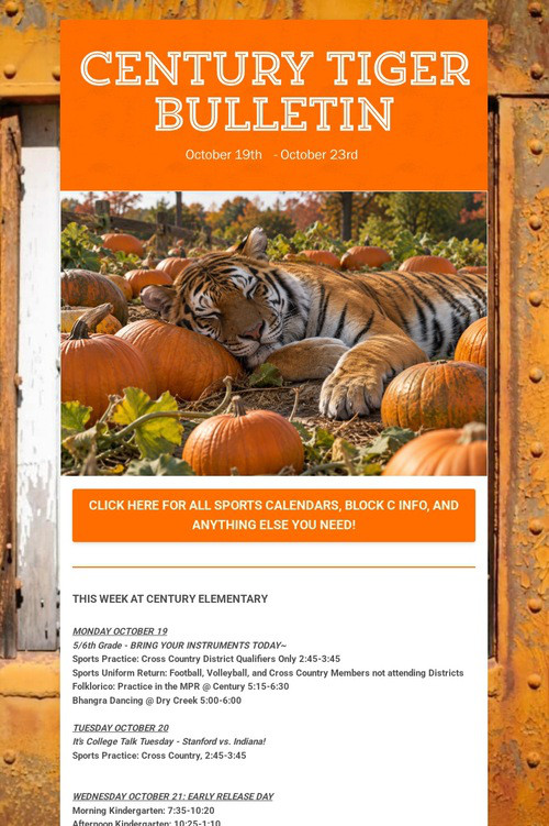 CENTURY TIGER BULLETIN