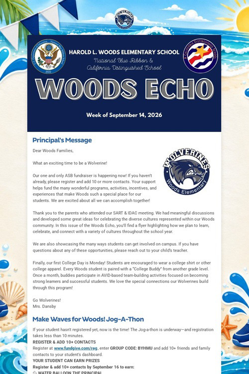 Week of September 14, 2026