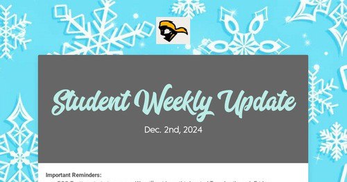 Student Weekly Update