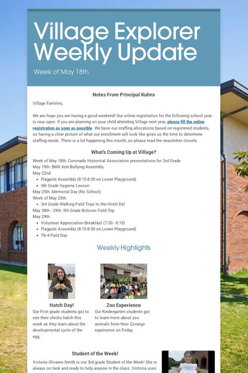 Village Explorer Weekly Update