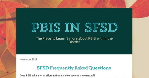 PBIS in SFSD