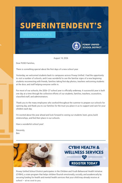 Superintendent's Weekly Update