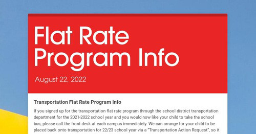 Flat Rate Program Info