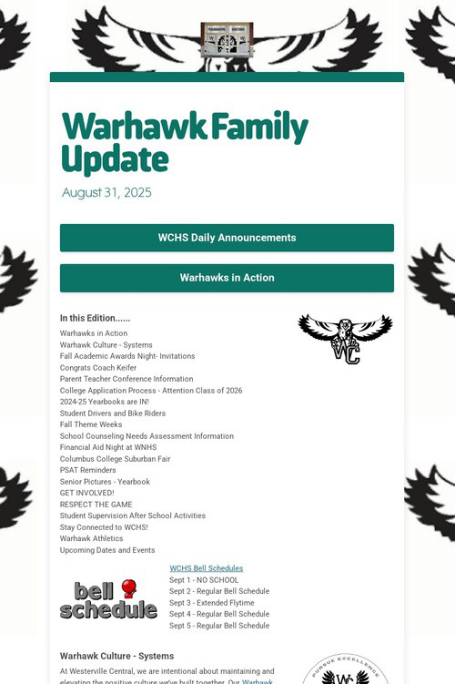 Warhawk Family Update