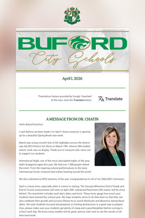 BCSS District Newsletter April 2026