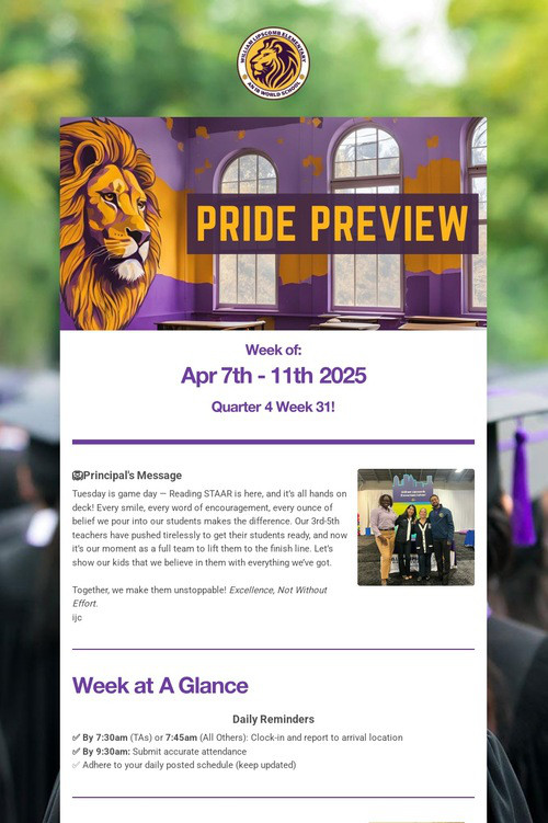 Q4 Week 31 Apr 7-Apr 11